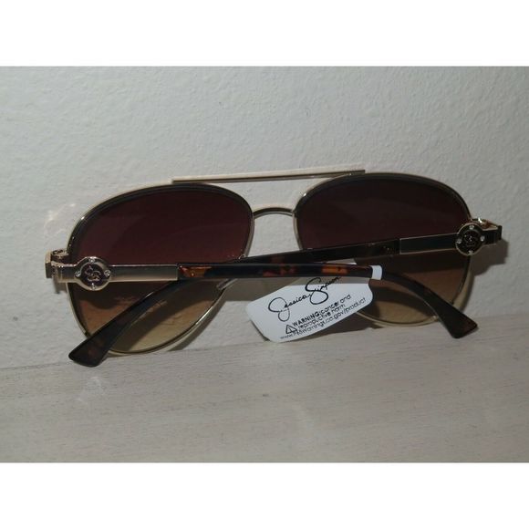 Jessica Simpson Gold Aviator Sunglasses Tortoise Shell Arms J5759-GLDTS $55 MSRP - Picture 12 of 12